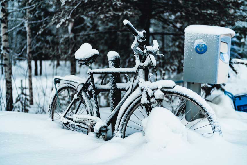 cykel i snö