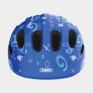 Cykelhjälm ABUS Smiley 2.0 Blue Sharky, grönt spänne, Medium (50 - 55 cm)