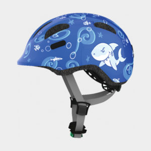 Cykelhjälm ABUS Smiley 2.0 Blue Sharky, grönt spänne, Medium (50 - 55 cm)