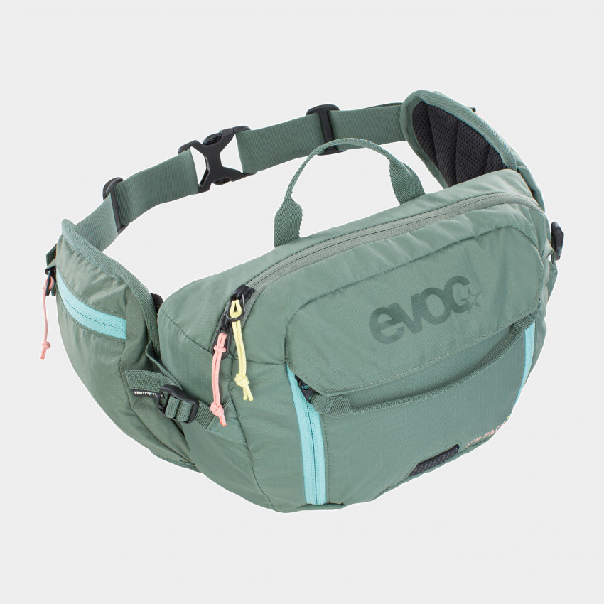 Midjeväska EVOC Hip Pack Olive, 3 liter + vätskebehållare (1.5 liter)
