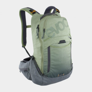 Cykelryggsäck med ryggskydd EVOC Trail Pro Black/Carbon Grey, förberedd för vätskebehållare, 26 liter, Small/Medium