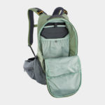 Cykelryggsäck med ryggskydd EVOC Trail Pro Light Olive/Carbon Grey, förberedd för vätskebehållare, 16 liter, Small/Medium