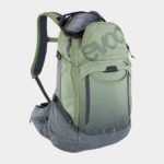 Cykelryggsäck med ryggskydd EVOC Trail Pro Light Olive/Carbon Grey, förberedd för vätskebehållare, 26 liter, Large/X-Large