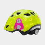 Cykelhjälm MET Elfo Lime Green Monkey/Glossy, grönt spänne, Universal (46 - 53 cm)