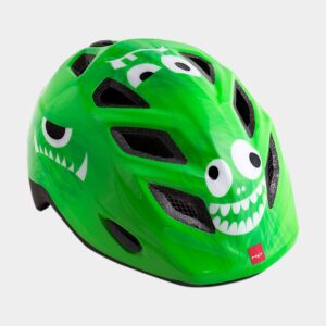 Cykelhjälm MET Genio Green Monsters/Glossy, grönt spänne, Universal (52 - 57 cm)