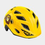 Cykelhjälm MET Elfo Yellow Lion/Glossy, grönt spänne, Universal (46 - 53 cm)