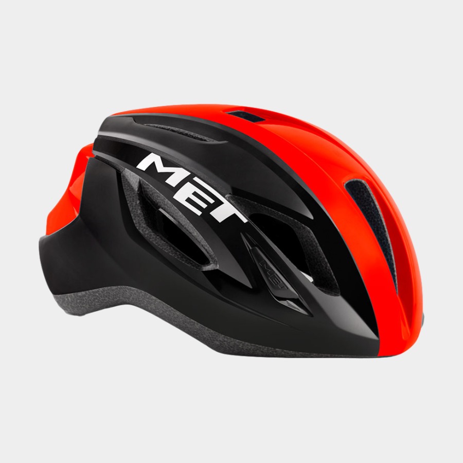 Cykelhjälm MET Strale Black Red Panel/Glossy, Small (52 - 56 cm)