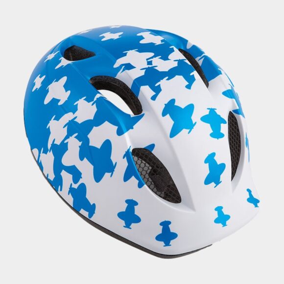 Cykelhjälm MET Superbuddy White Blue Airplanes/Matt, Universal (52 - 57 cm)