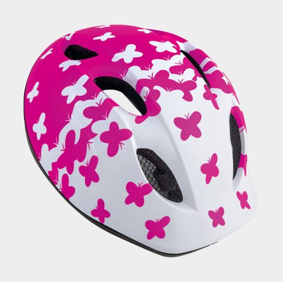 Cykelhjälm MET Superbuddy White Pink Butterflies/Matt, Universal (52 - 57 cm)