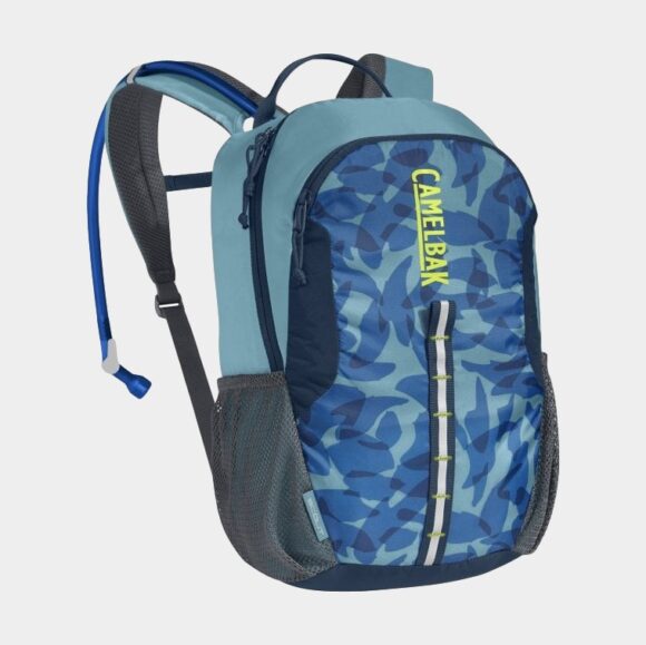 Cykelryggsäck för barn Camelbak Scout Maui Blue Print, 12.5 liter + vätskebehållare (1.5 liter)