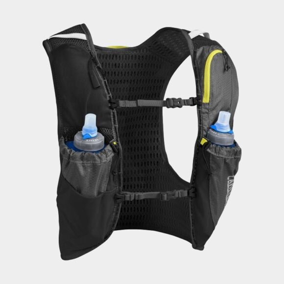 Vätskeryggsäck Camelbak Ultra Pro Vest Graphite/Sulphur Spring, 7 liter + flaskor (2 x 0.5 liter), Medium