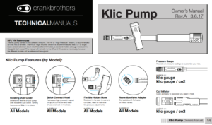 Kolsyrepump och minipump Crankbrothers Klic HP CO2, med extern slang, silver + flaskhållarfäste