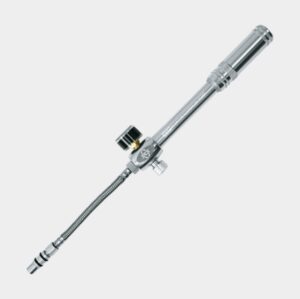 Dämparpump XLC PU-H03 High Air Pro, med analog tryckmätare (manometer), silver/svart