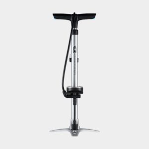 Fotpump Crankbrothers Sapphire, med analog tryckmätare (manometer), med extra lång slang, Midnight Edition