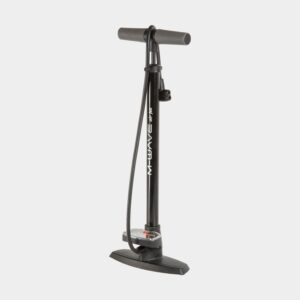 Fotpump M-Wave Air Flow, med analog tryckmätare (manometer), med extra lång slang