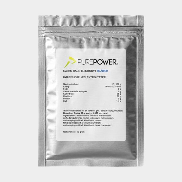 Sportdryck PurePower Carbo Race Electrolyte Blueberry, 50 gram