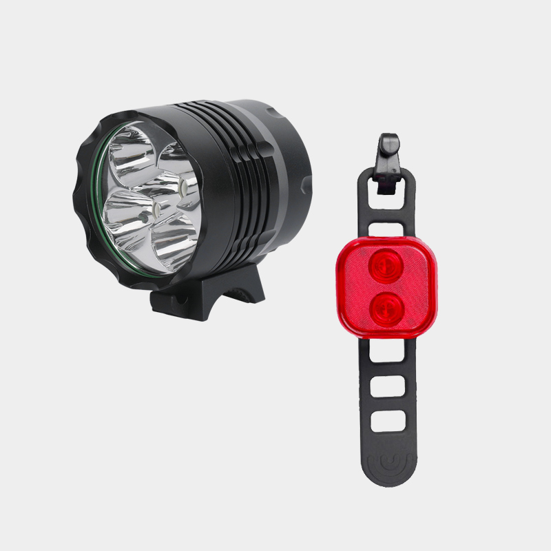 Lampset Boruit ULTRA 1200 / Gaciron Safetylight 15 Red + hjälmfäste + pannband + förlängningskabel