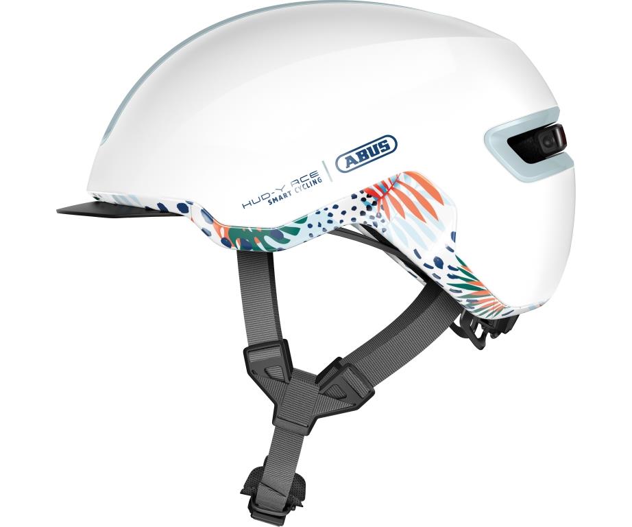 Cykelhjälm Abus Hud-Y flower white Large (57 - 61 cm)