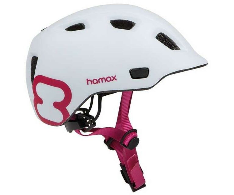 Cykelhjälm Hamax Thundercap vit/rosa  Small (47 - 51 cm)